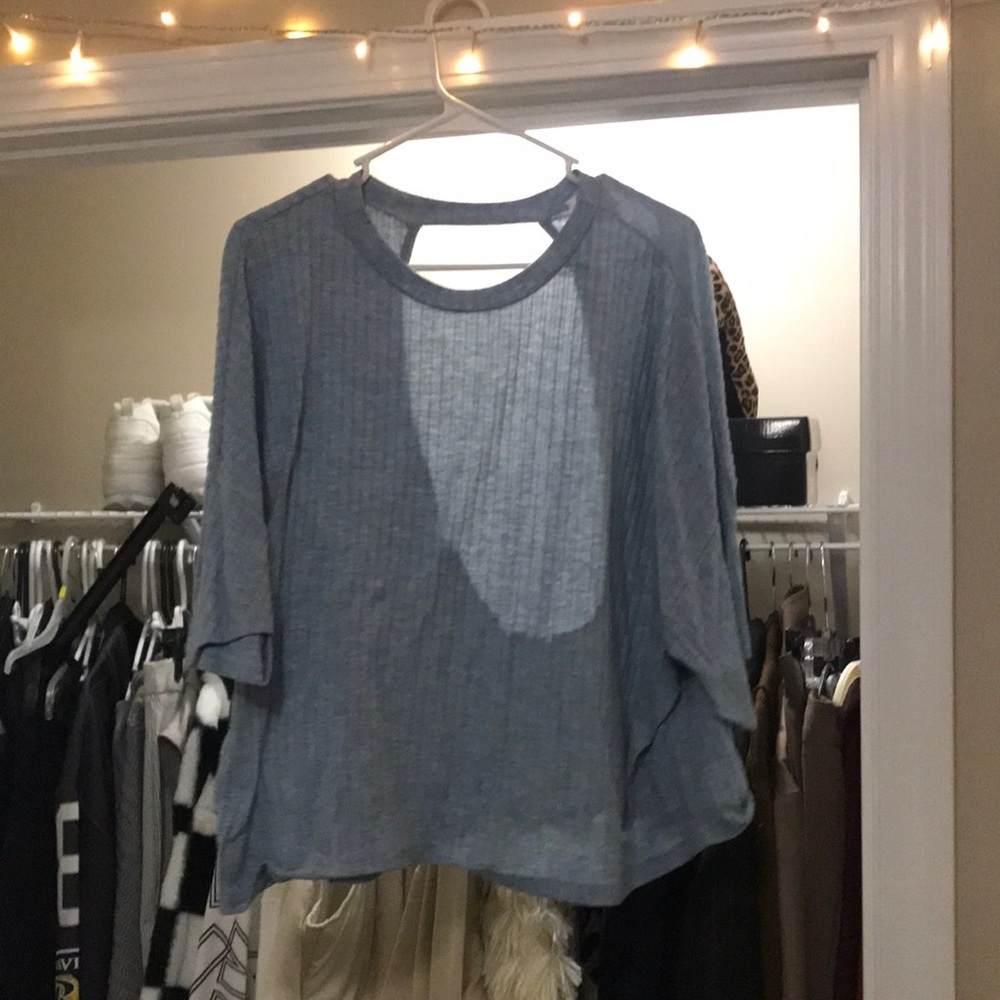 Cropped Half-Sleeve Sweater